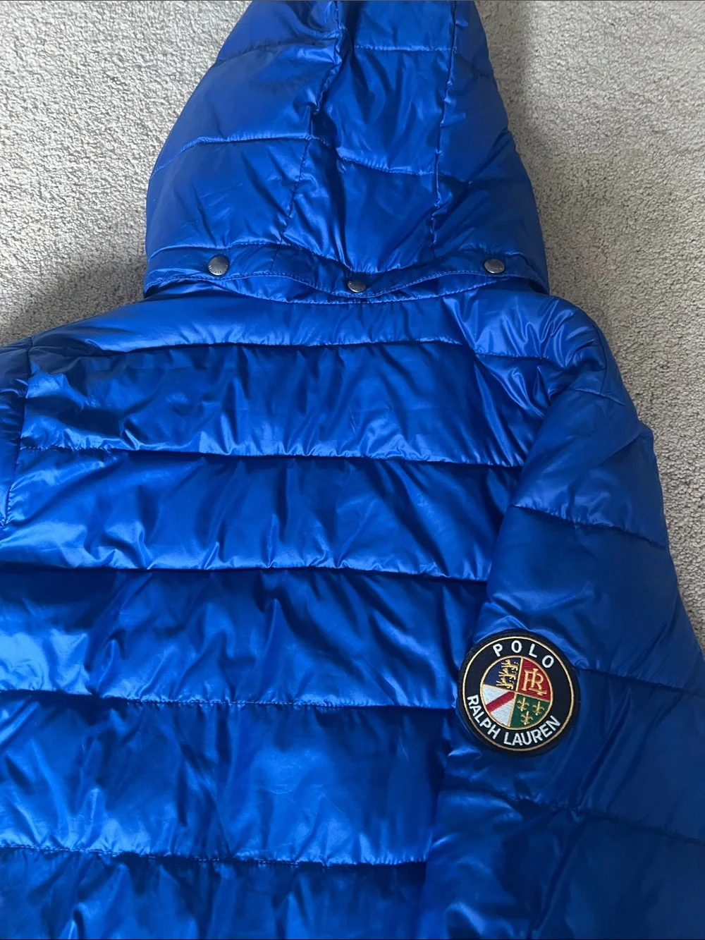 Ralph Lauren Bright Blue Puffer Jacket with Hood